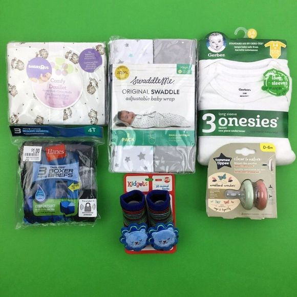 Baby Socks One-Piece & Accessories Kidgets Animal Stars Print 6-Piece Gift 0-12m - Picture 1 of 13